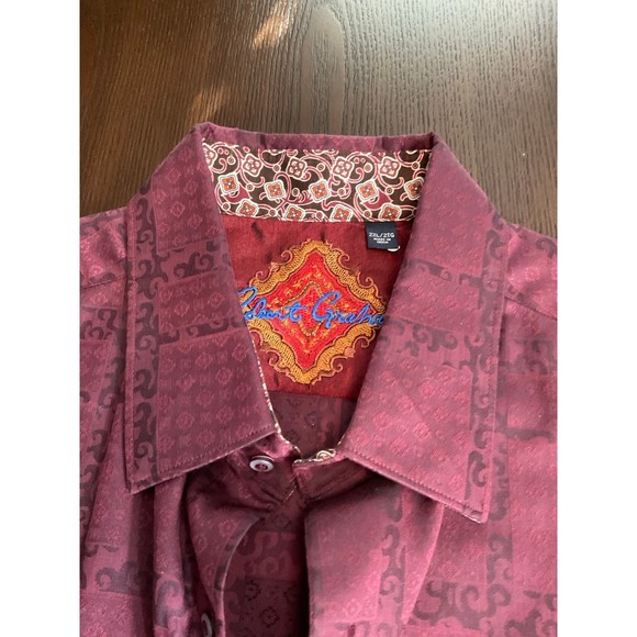 Men's XXL Maroon Robert Graham Shirt - Picture 2 of 5